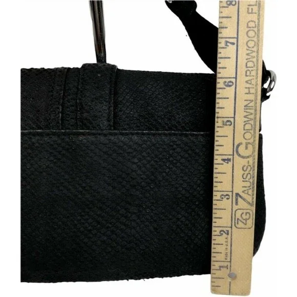 L.A.M.B By Gwen Stefani Black Leather Snake Print Crossbody Bag Voodoo Sash Saks - Picture 12 of 13